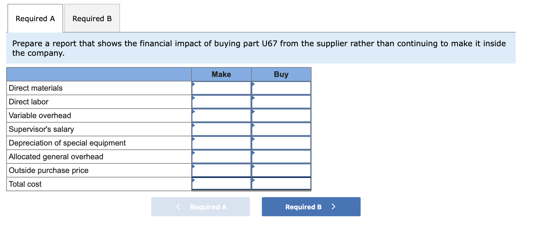 of Broce Corporation's products. The company's Accounting Department reports the following costs
