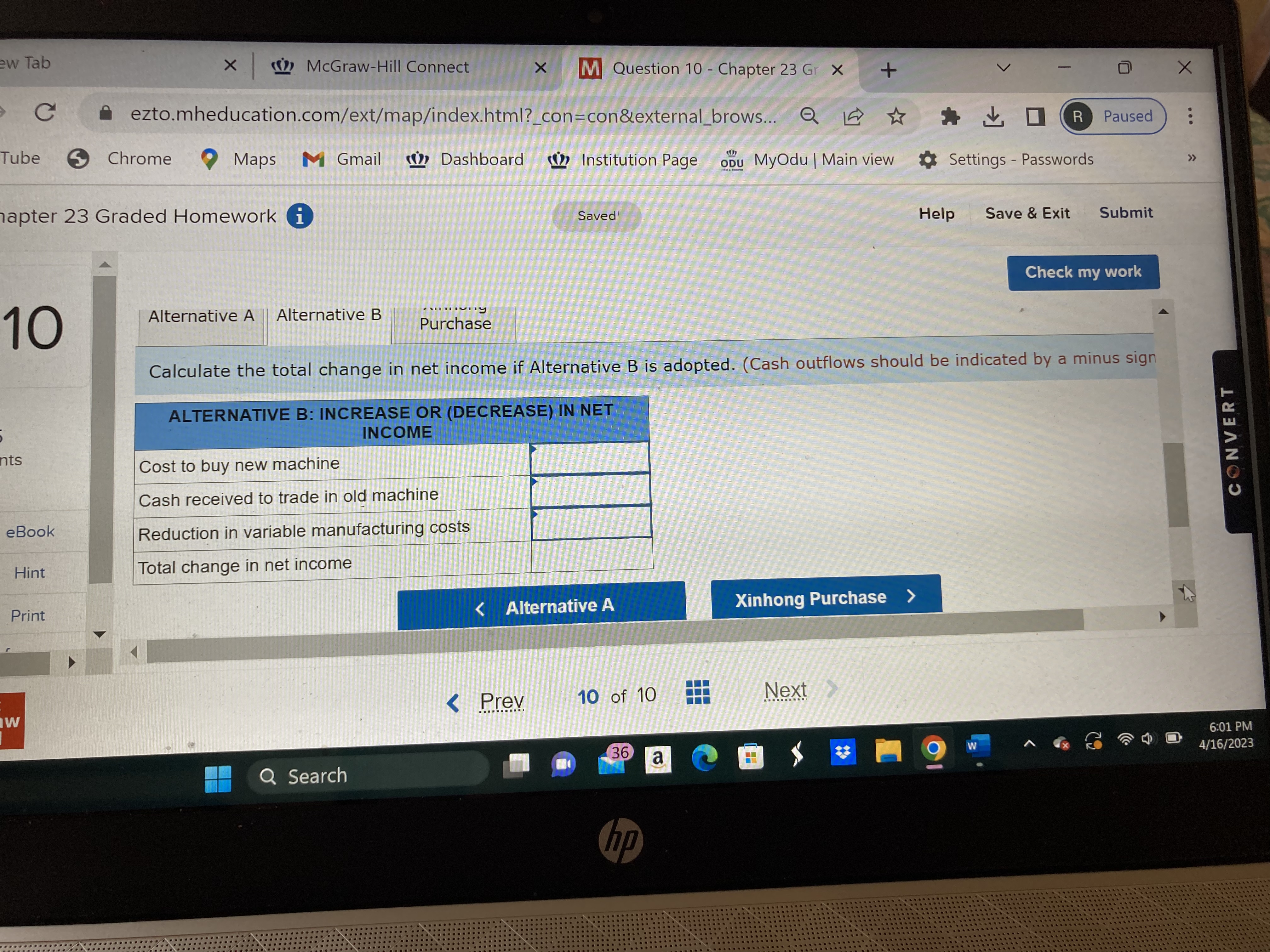  ew Tab X (2 McGraw-Hill Connect X M Question 10 -