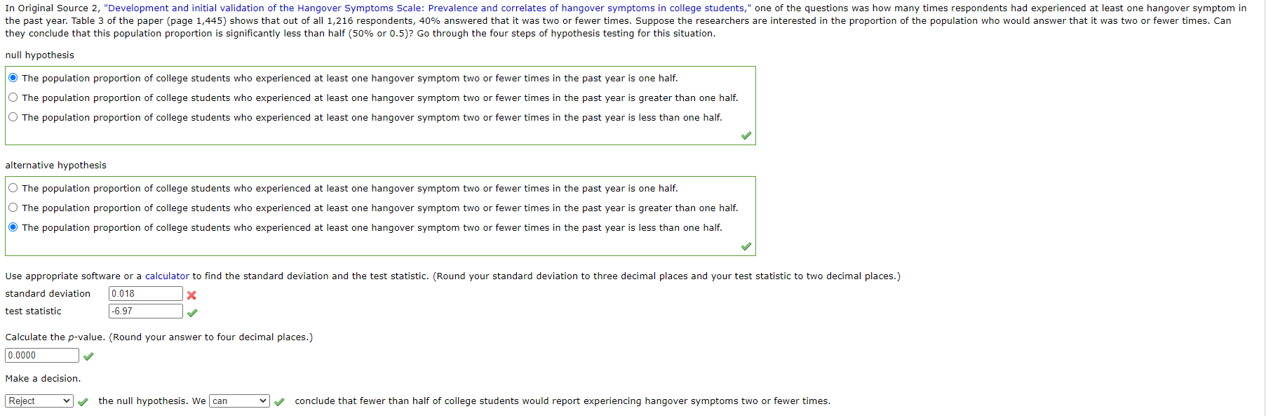 the Hanguver Symptoms Scale prevalence and correlates of hangover symptoms in college