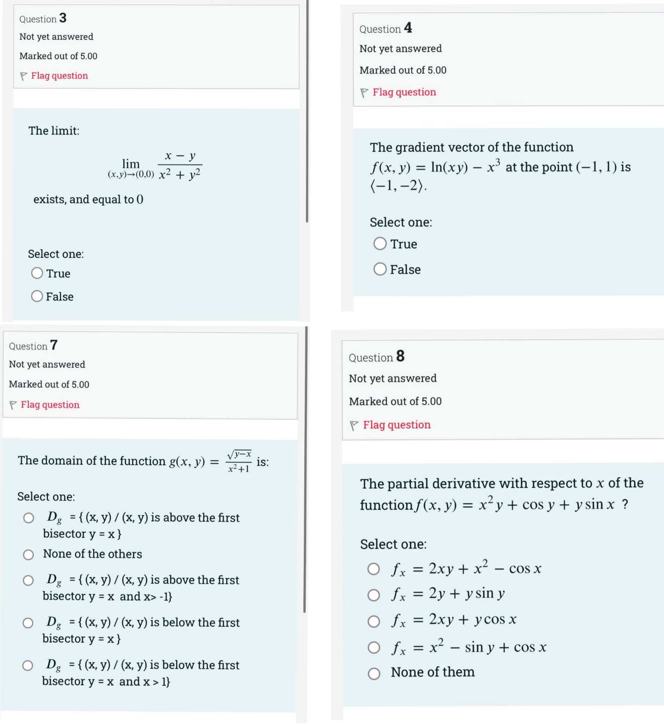 I need solve this questions Question 3 Question 4 Not yet answered