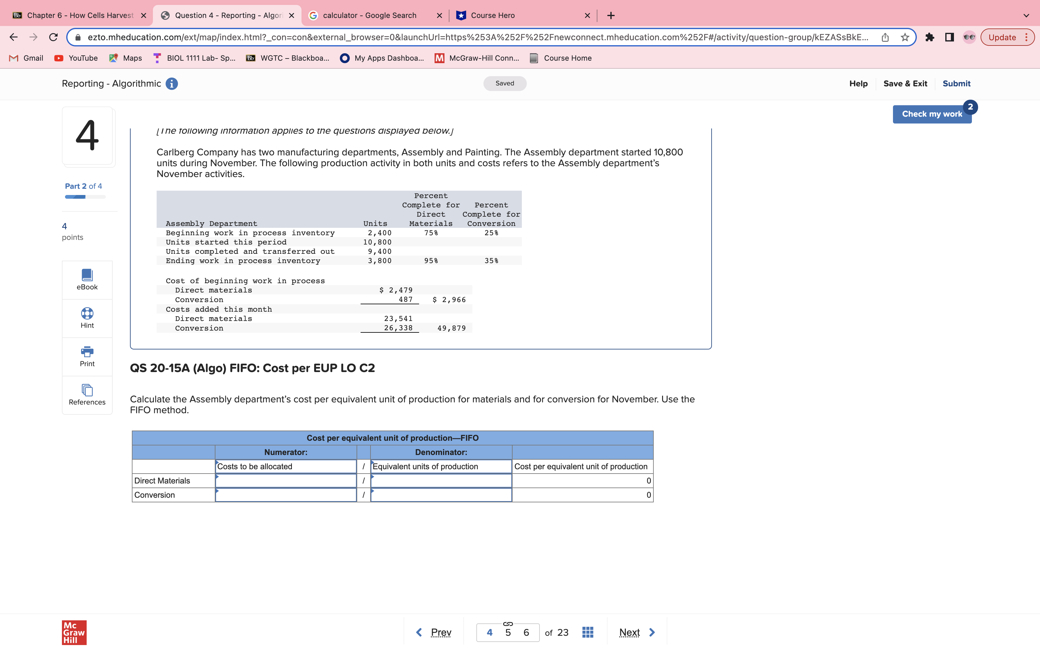  Bb Chapter 6 - How Cells Harvest X 5 Question 4