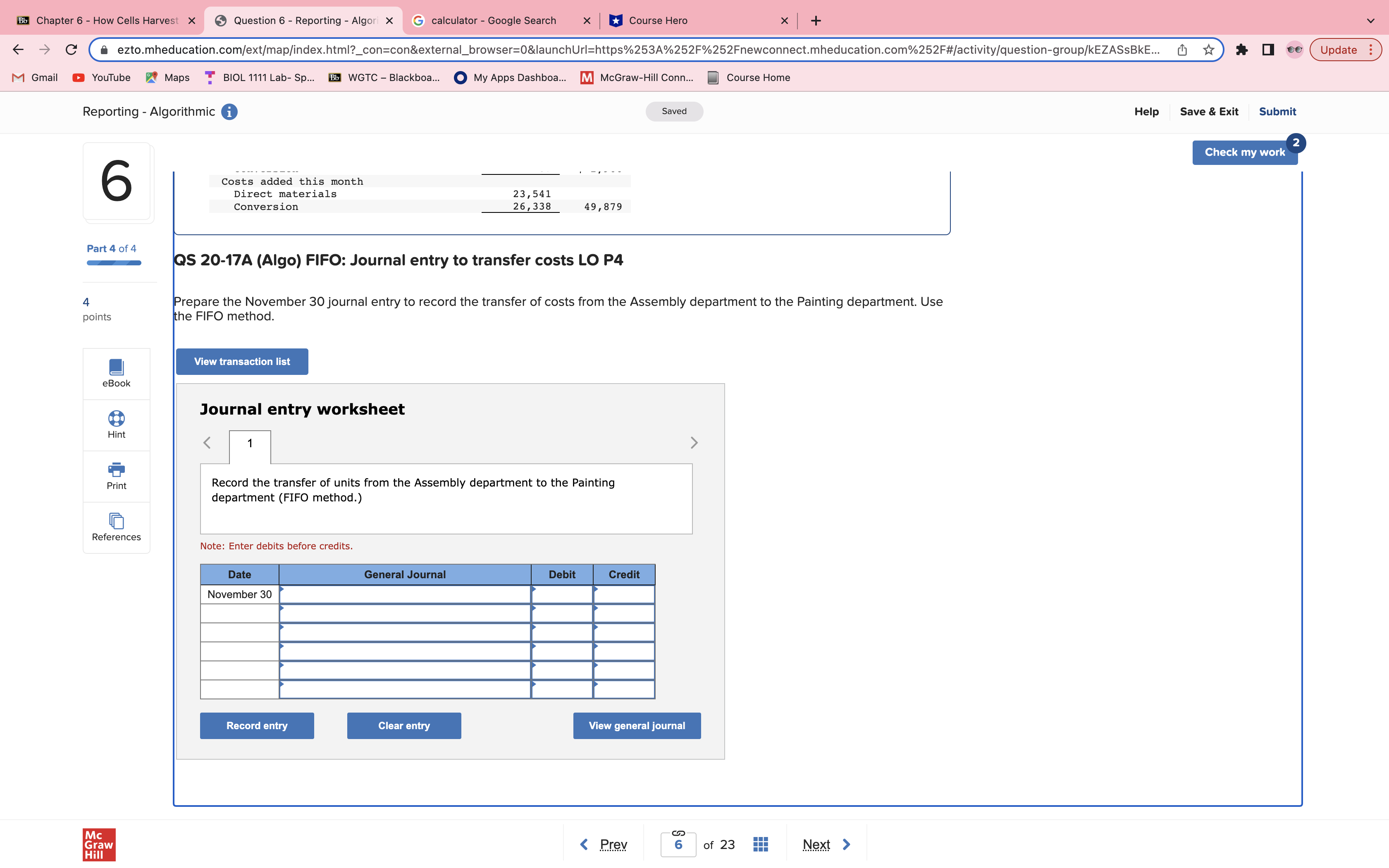 X + ( ezto.mheducation.com/ext/map/index.html?_con=con&external_browser=0&launchUrl=https%253A%252F%252Fnewconnect.mheducation.com%252F#/activity/question-group/kEZASSBKE... ( ) * 1 0 Update : M