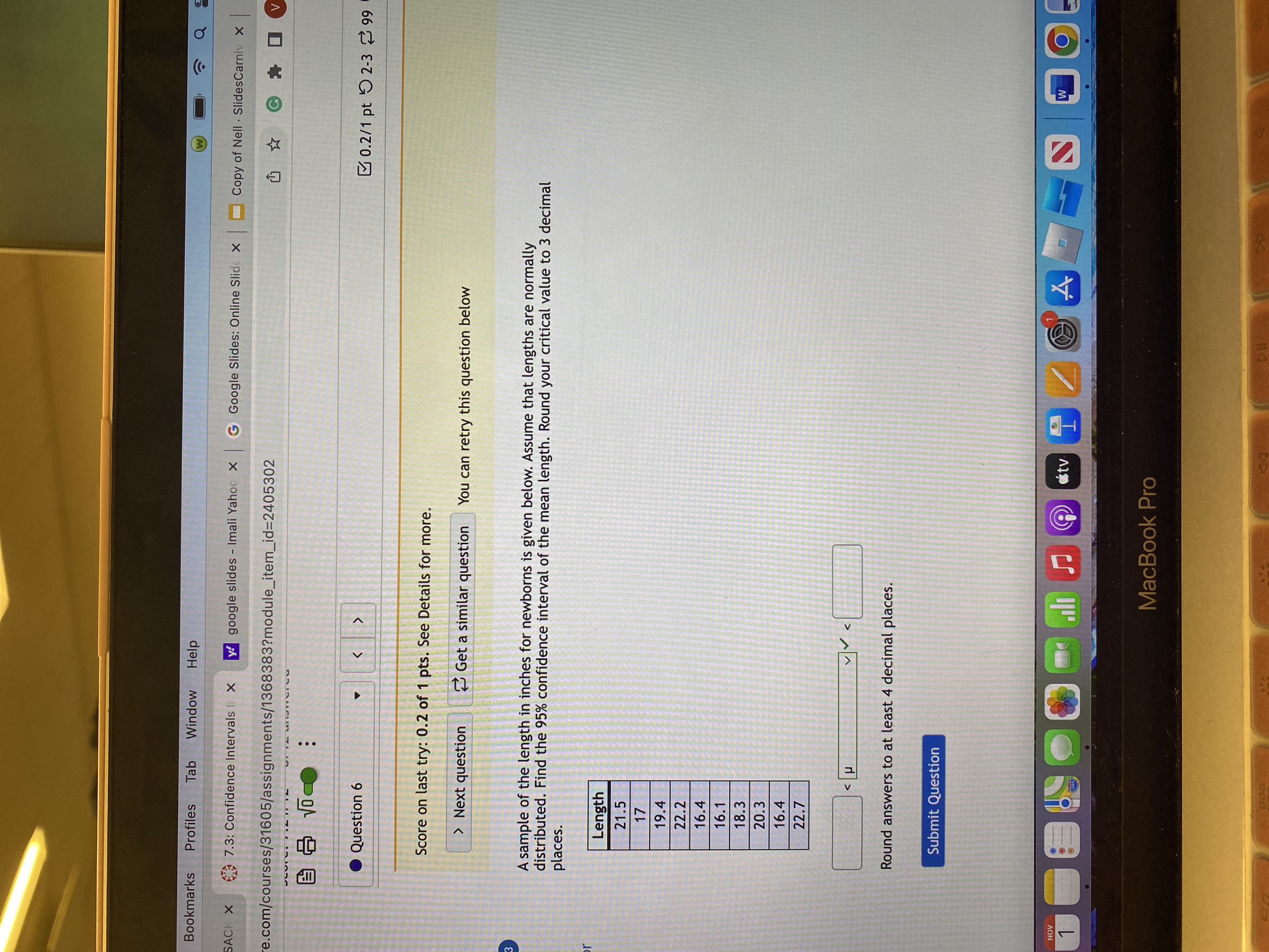 Bookmarks Profiles Tab Window Help W SACK X 7.3: Confidence Intervals