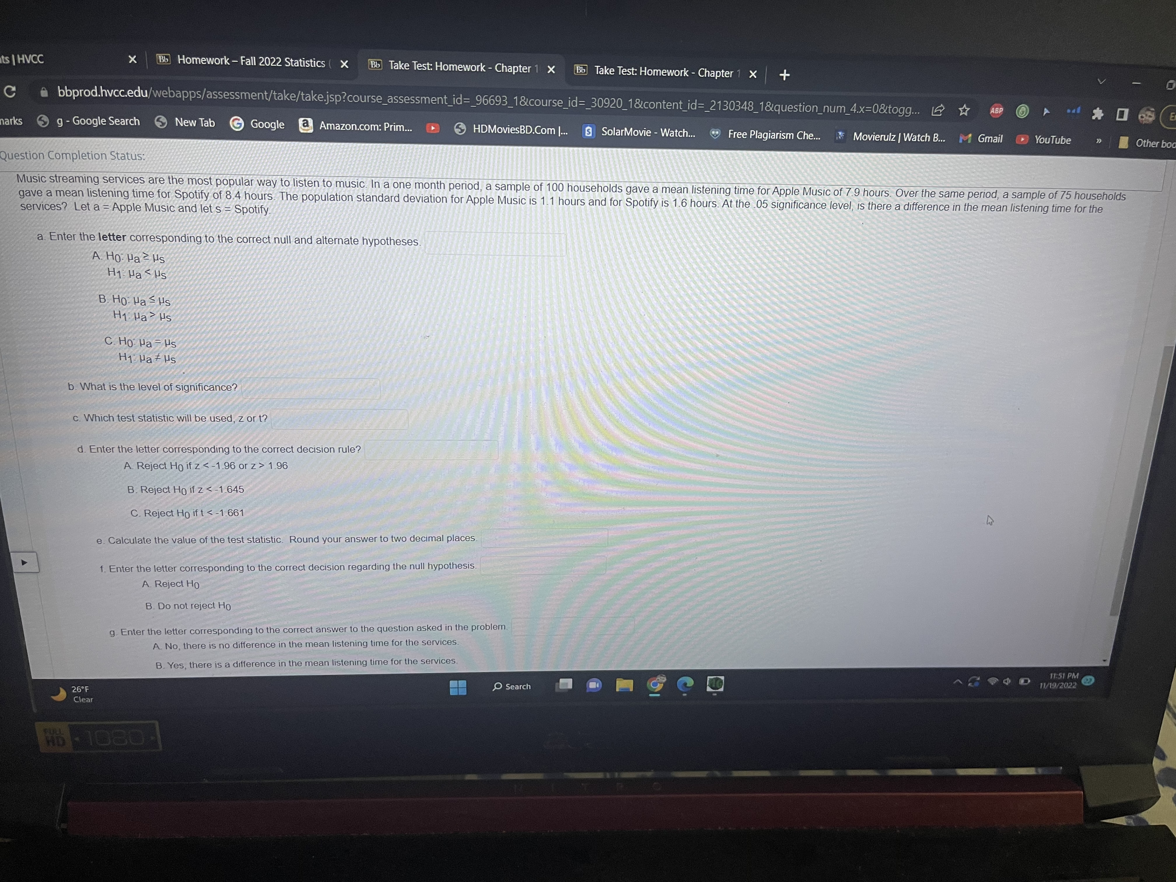its | HVCC X Bb Homework - Fall 2022 Statistics (