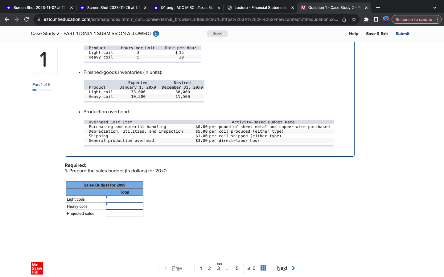 Portion.docx X Lecture - Financial Statement x M Question 1 - Case