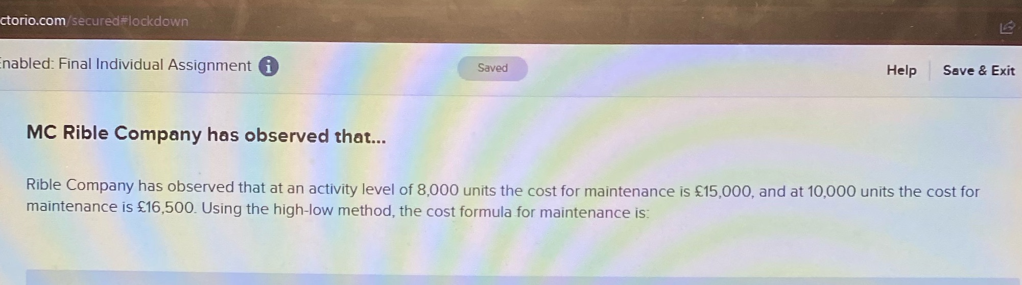  donate!\" Enabled: Final Individual Assignment 0 Saved Help Save 3 Exit
