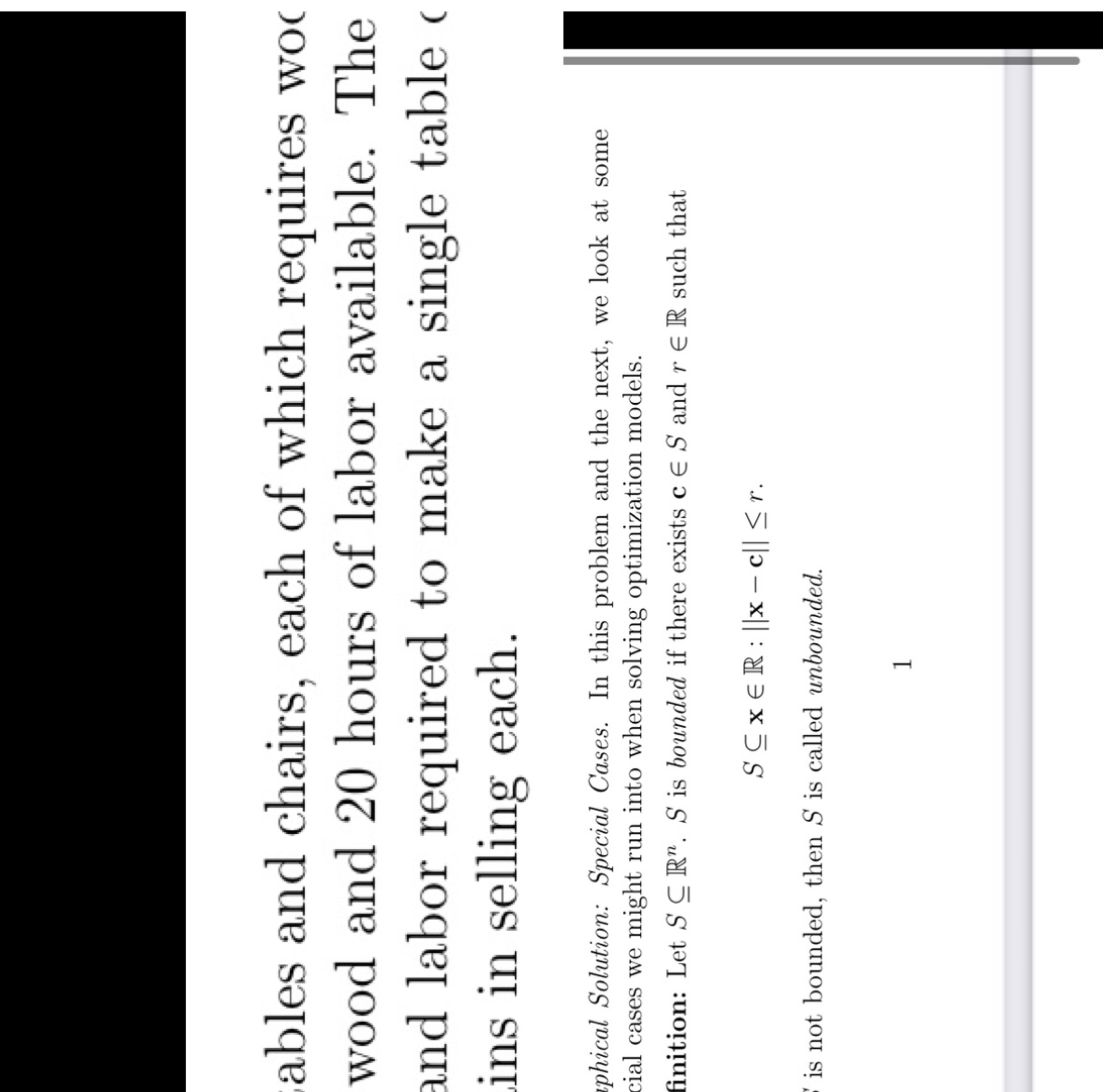 Need help with an optimization problem. Thank you. ables and chairs, each