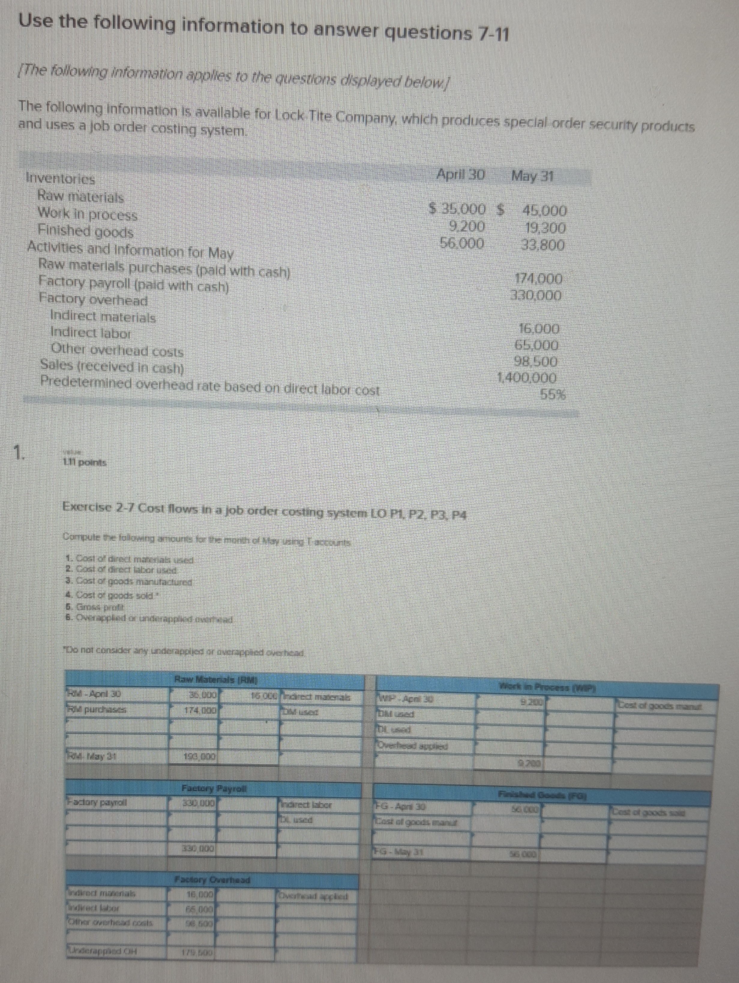 Hi, I need help with my assignment please. Use the following information