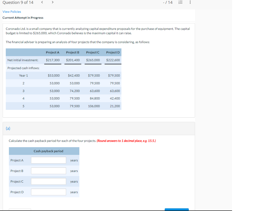 cost of capital of 12%. (For calculation purposes, use 5 decimal places