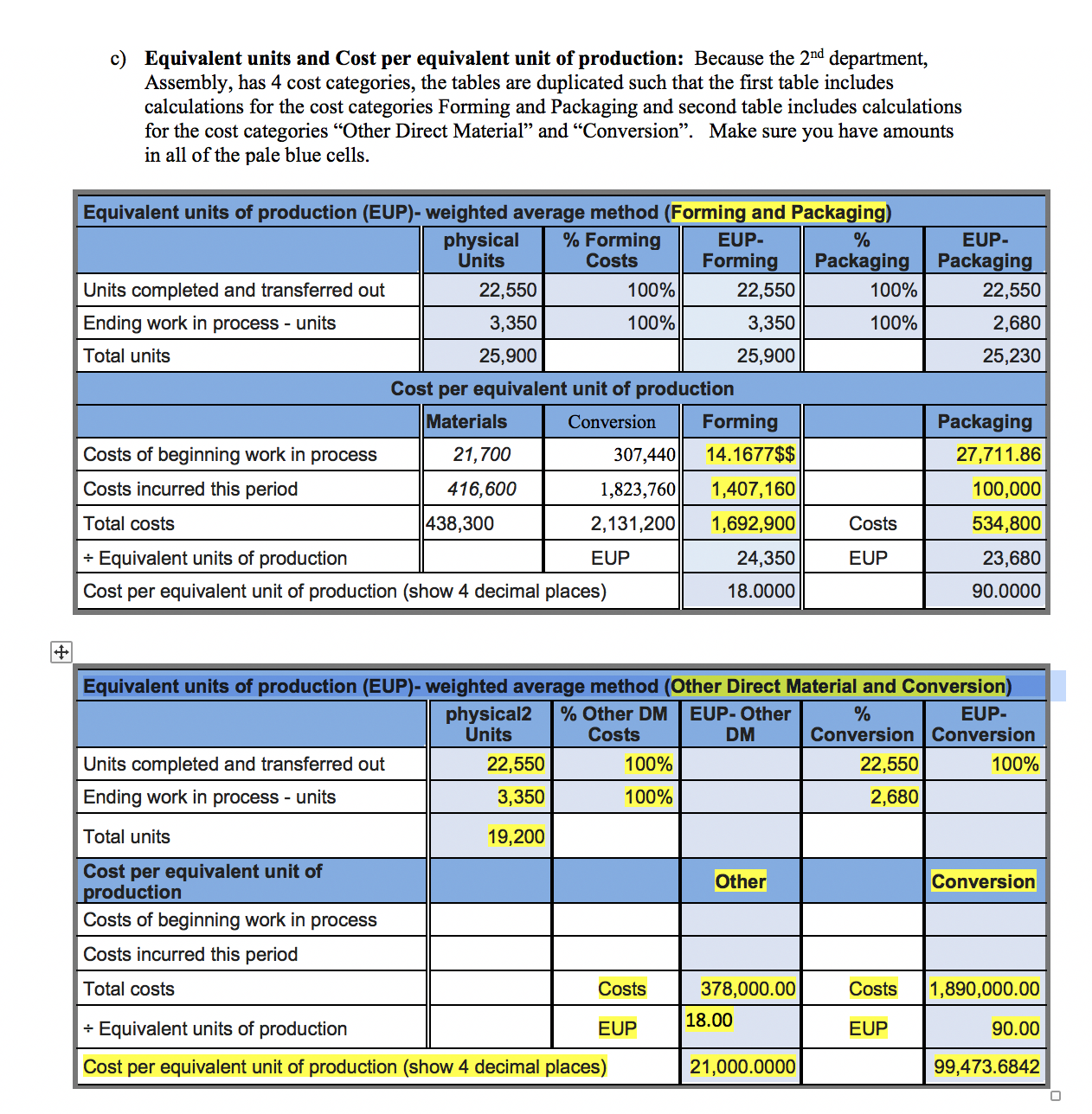 Need help with forming and packaging the values that are highlighted on