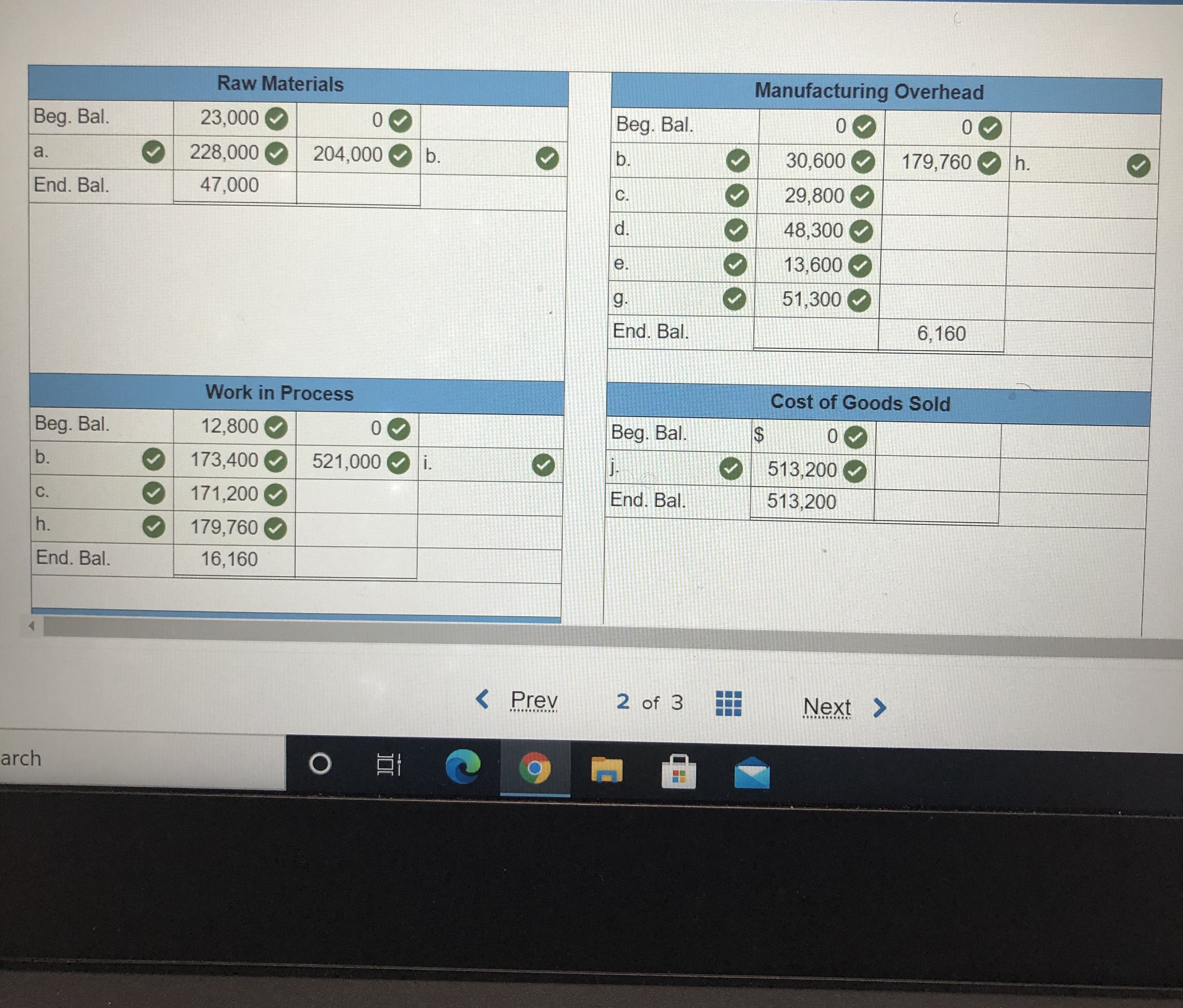 inventory balances were as follows:Raw materials $23,000Work in process $12,800Finished goods $31,400The