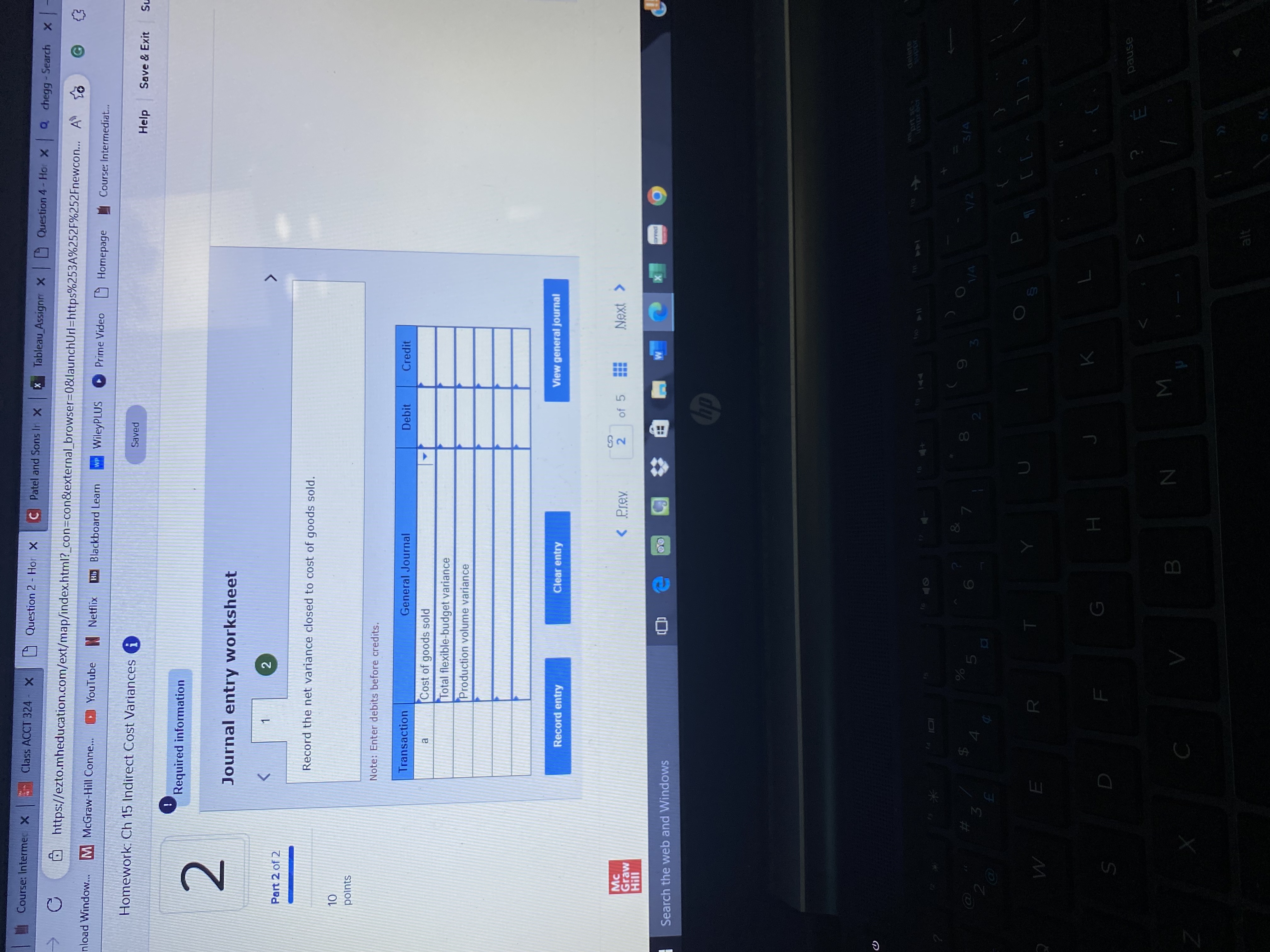  Course: Intermec X Class ACCT 324 - x Question 2 -