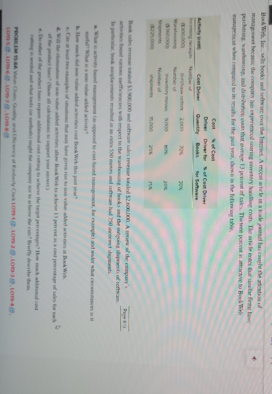 please show explanation when necessary please Book Web, Inc., sells books and