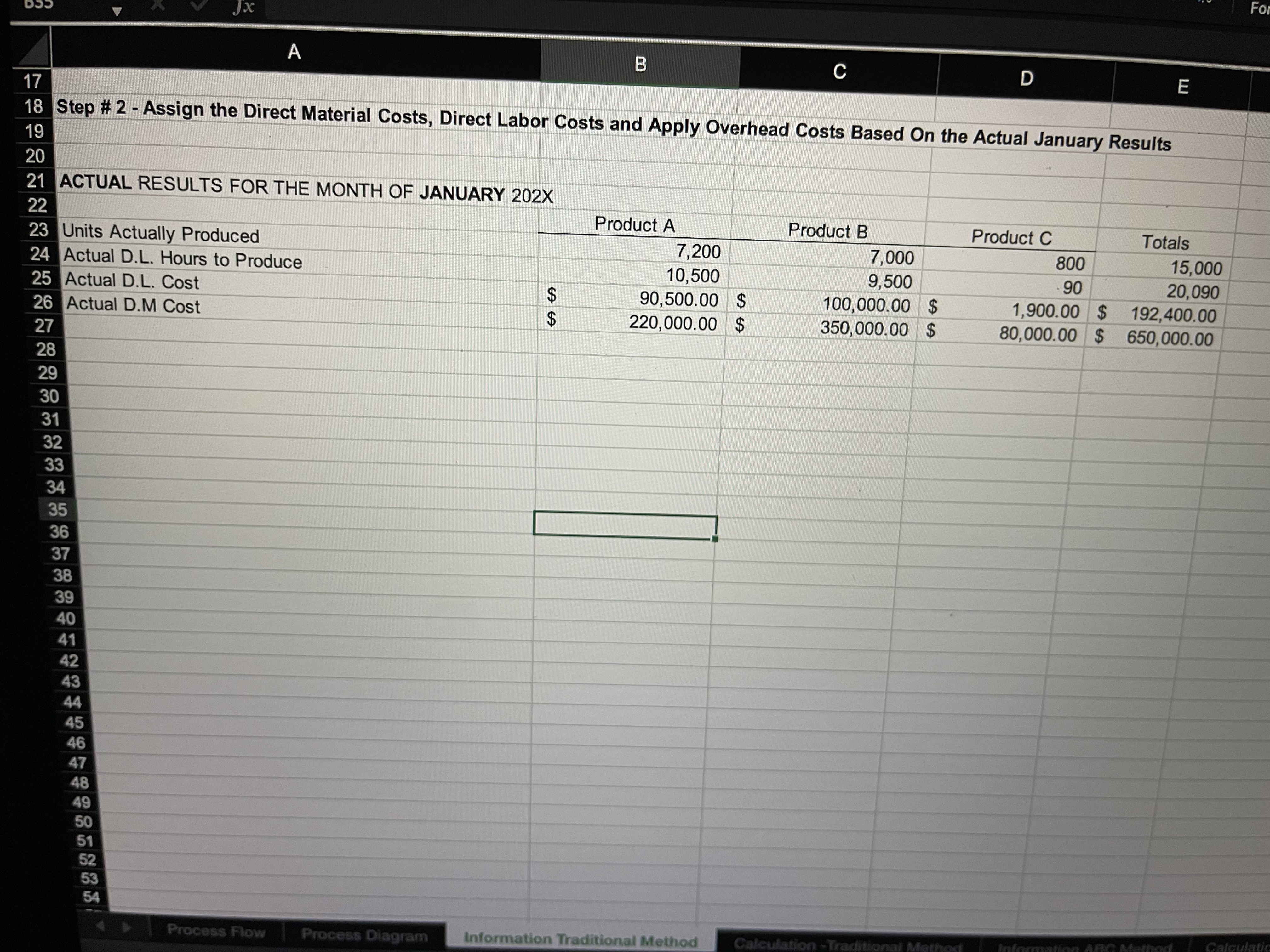  A B C D E 17 18 Step # 2 -