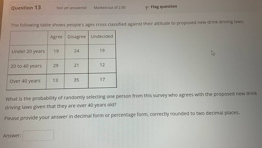 two decimal places. Do NOT include units in your answer. Answer:10. Question