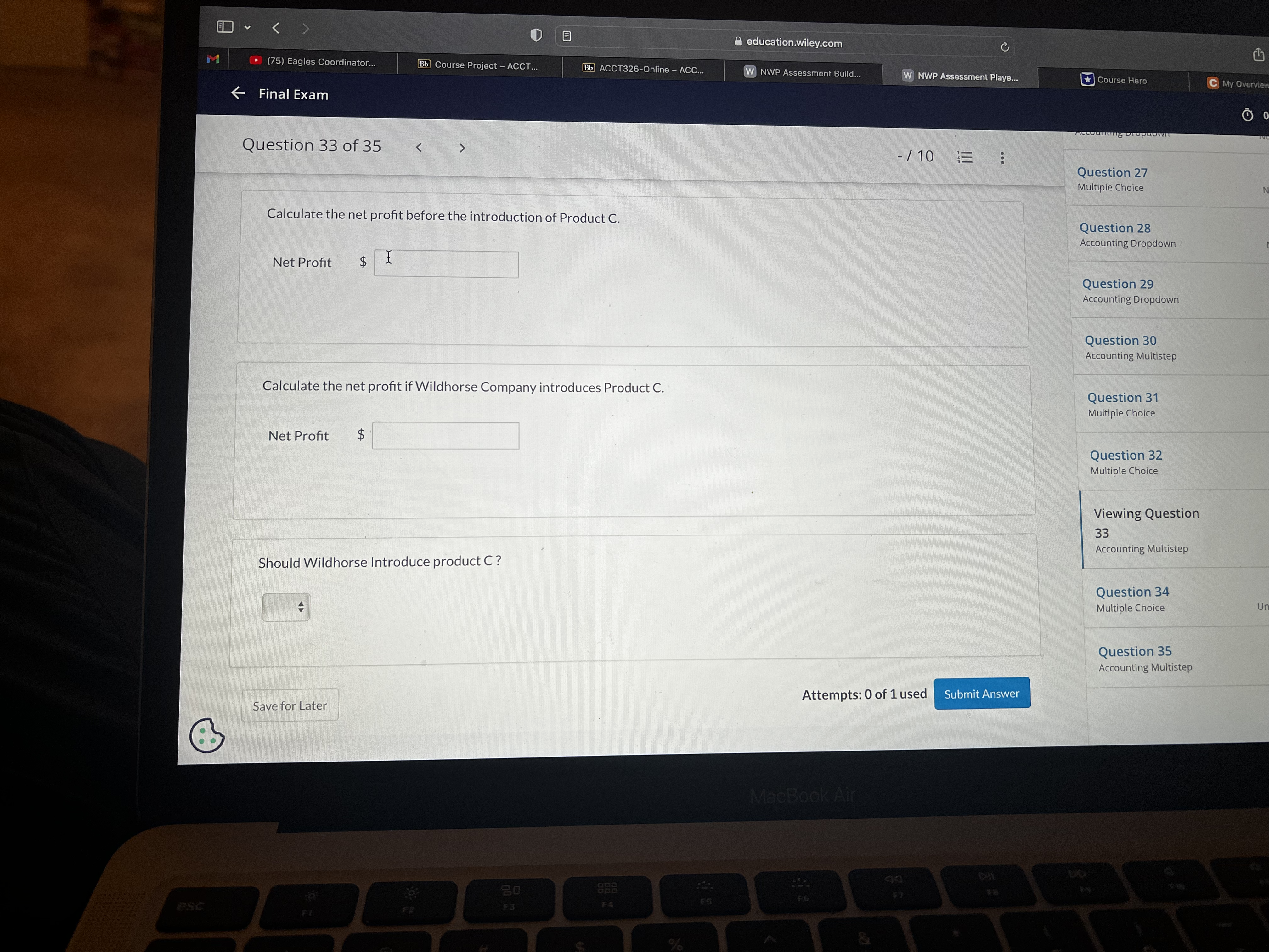  education.wiley.com M (75) Eagles Coordinator... Bb Course Project - ACCT... Bb