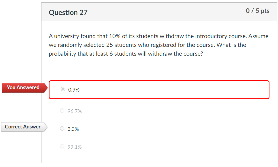 X: {students fail the exam} Y: { students are not satisfied with