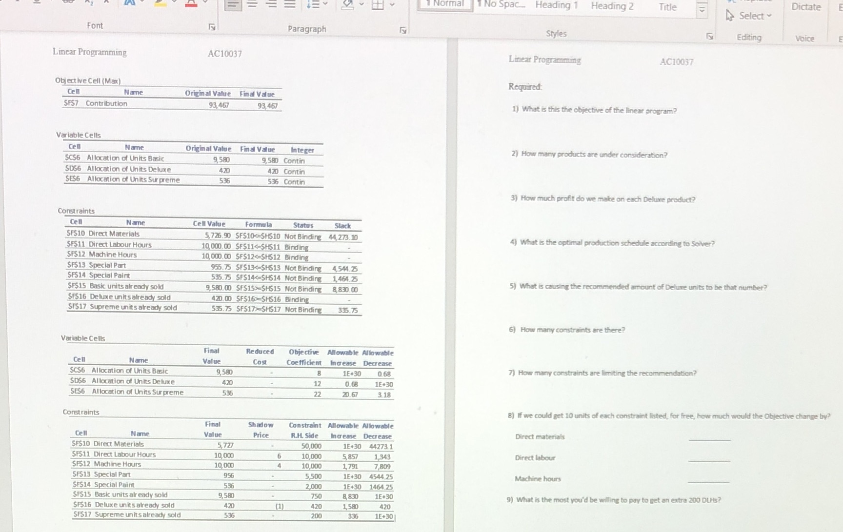 (Max) Cell Name Original Value Final Value SF$7 Contribution 93.467 93 467