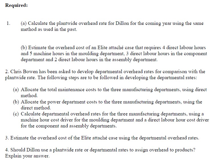 two support departments: power and maintenance. The sides of the cases are