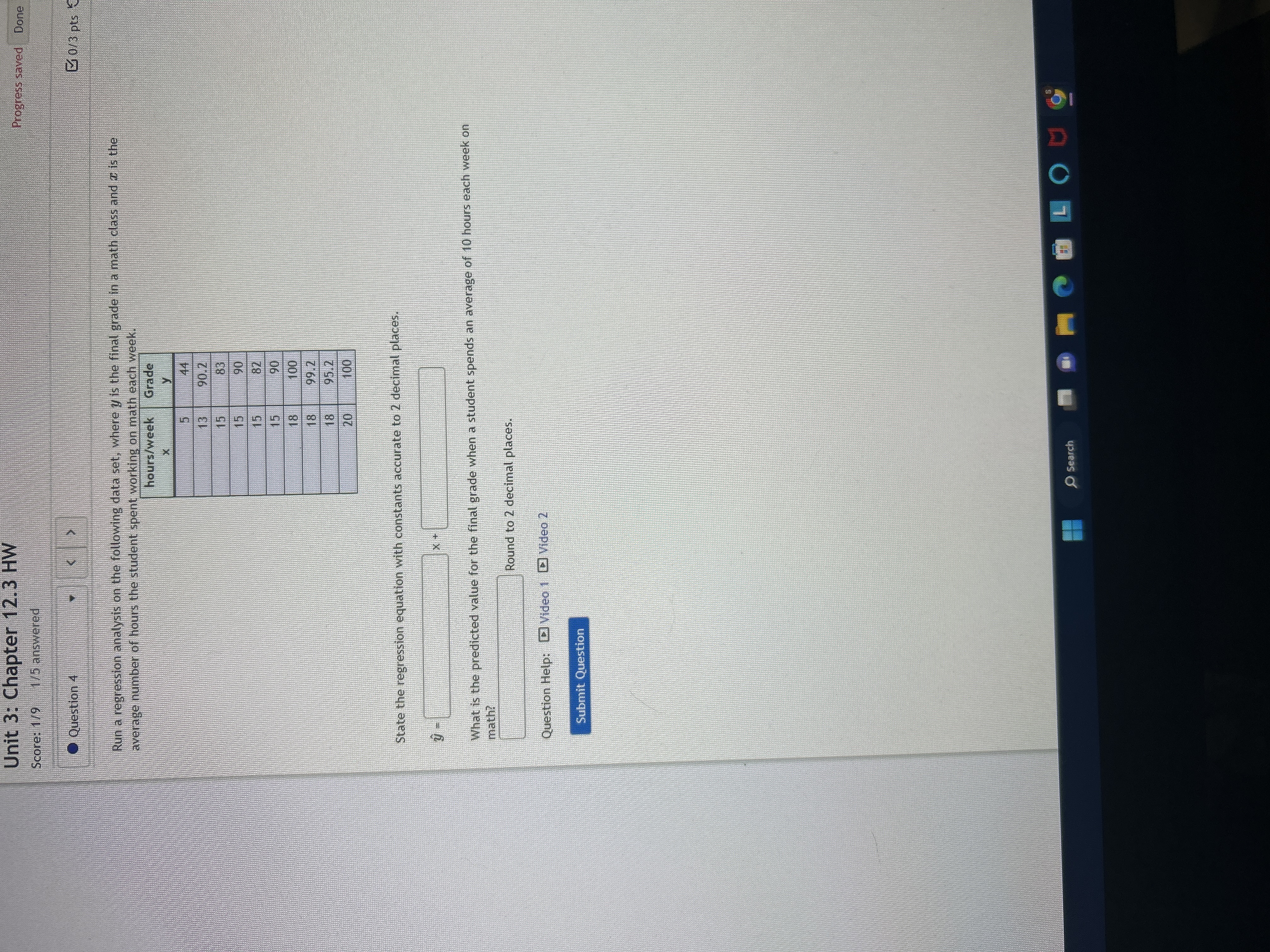 Question 2 Using your favorite statistics software package, you generate a scatter
