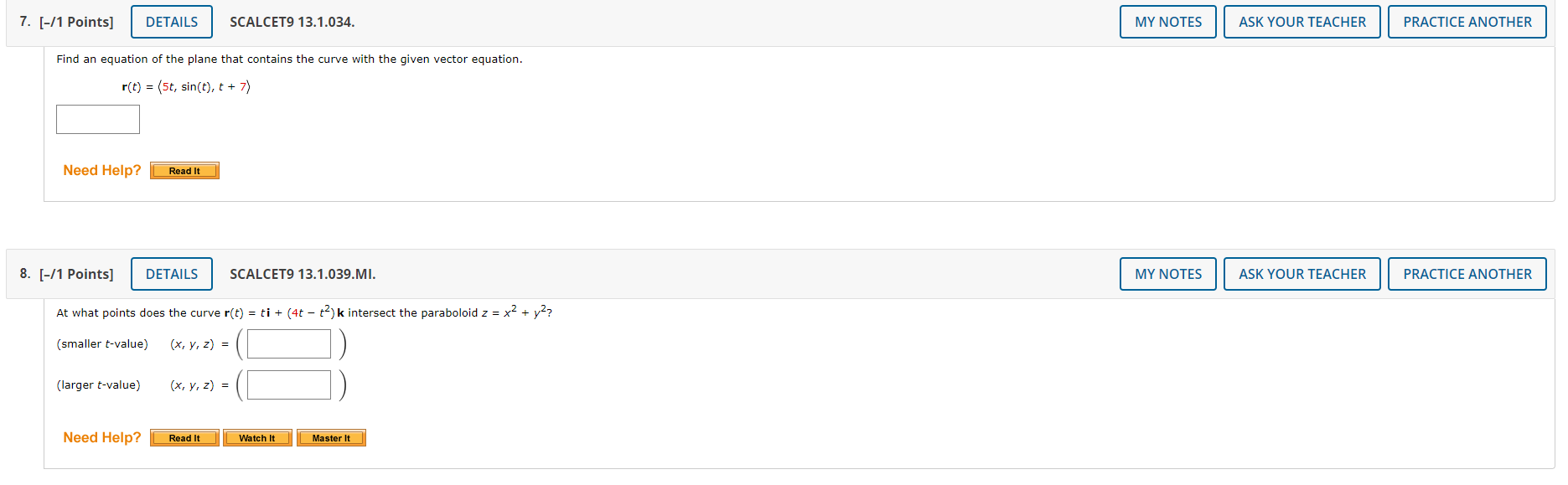 1 - 3 -k Need Help? Read It Submit Answer 2. [-/1
