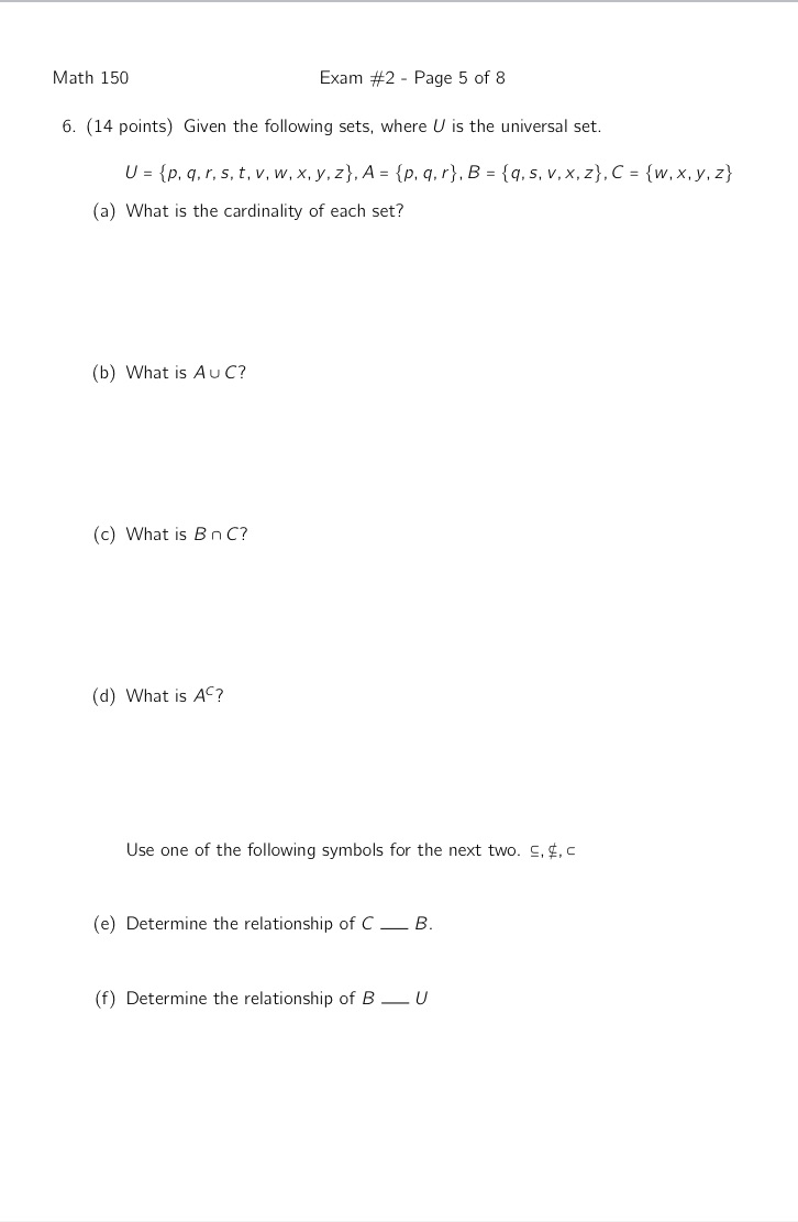 Please show work Math 15[} Exam #2 - Page 5 of 8
