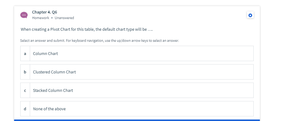 please answer this question choose the right one Chapter 4. Q6 Homework