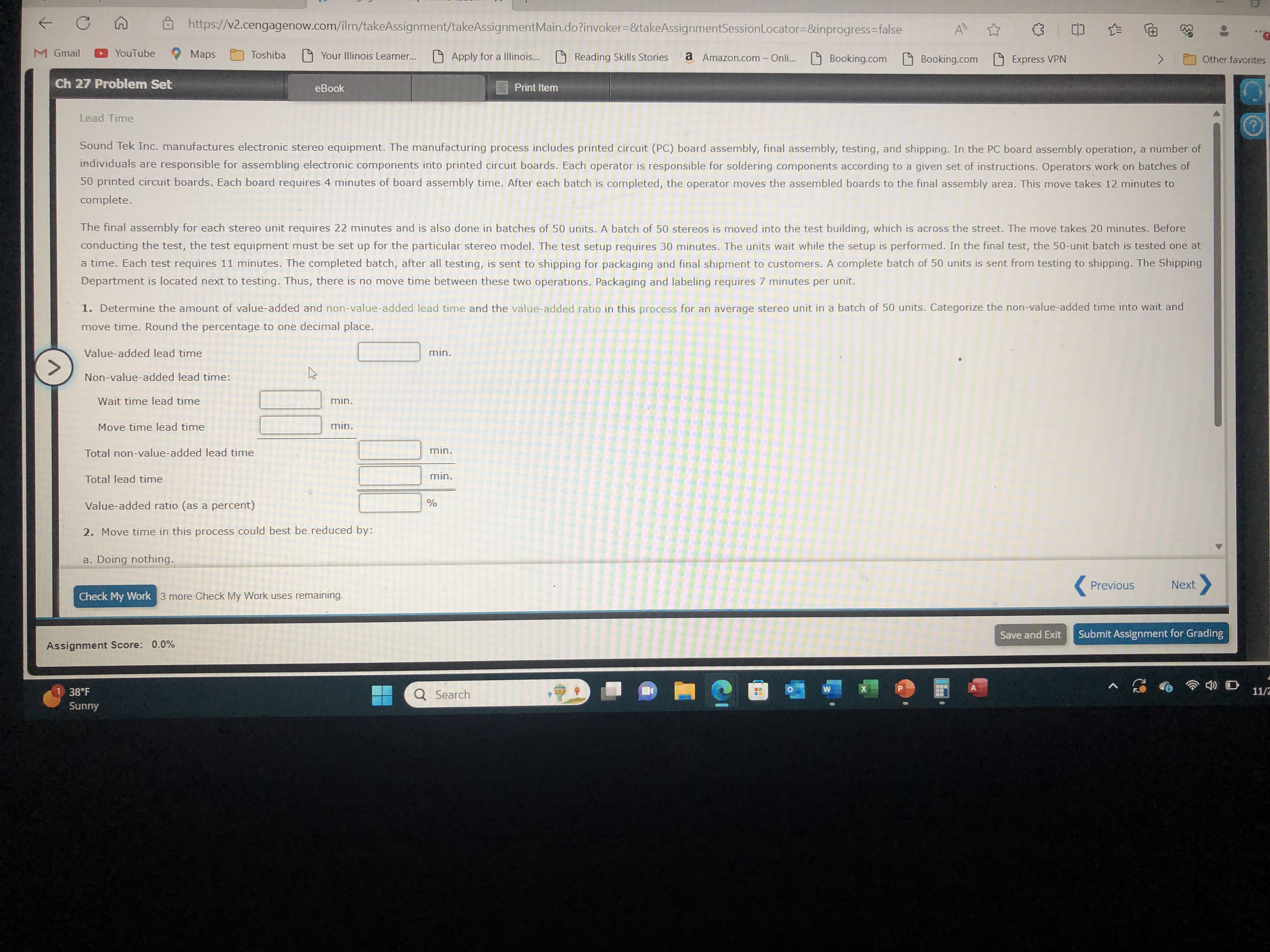 to testing. Thus, there is no move time between these two operations.