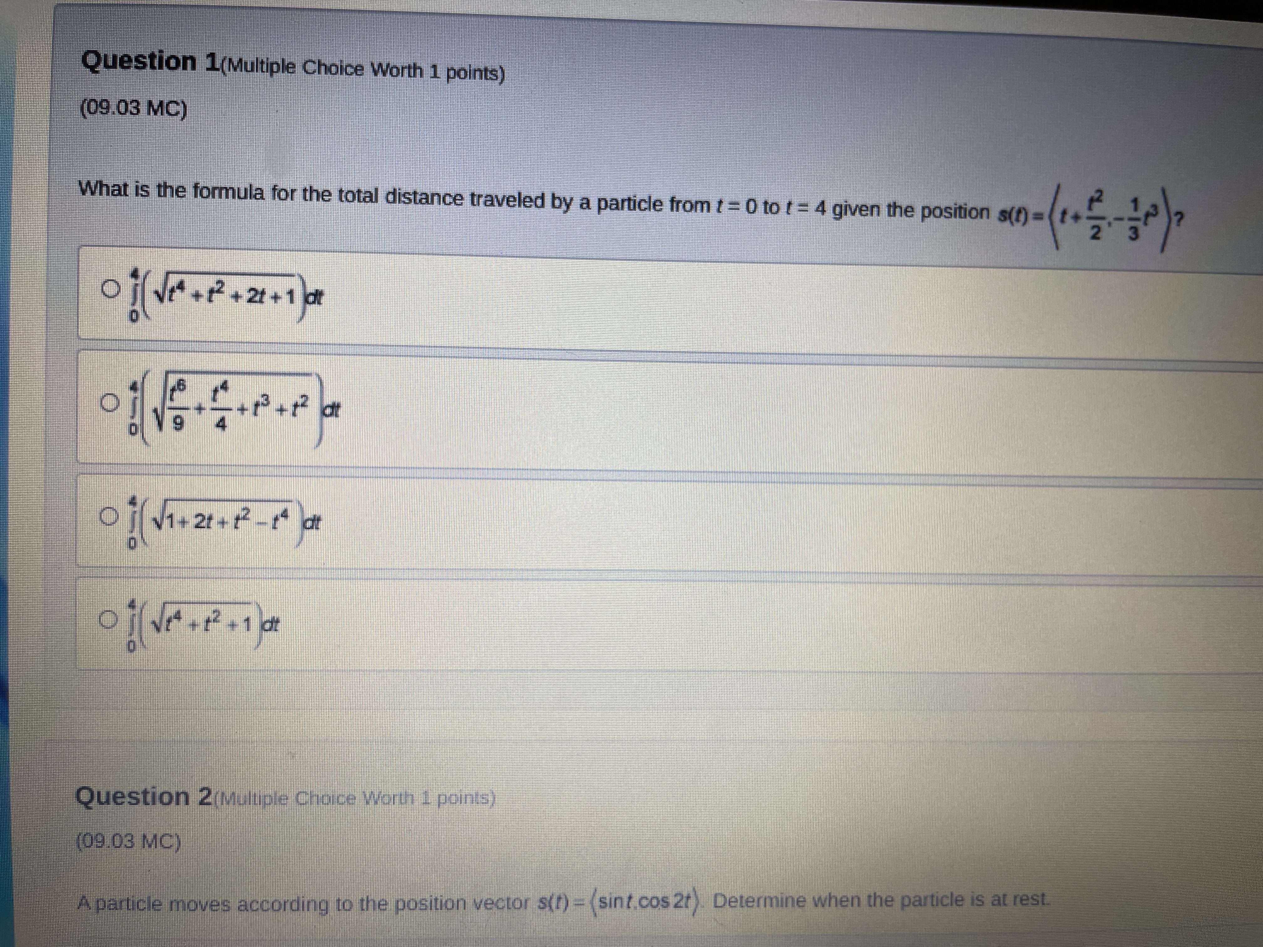according to the position vector s(() = (sint,cos 21). Determine when the