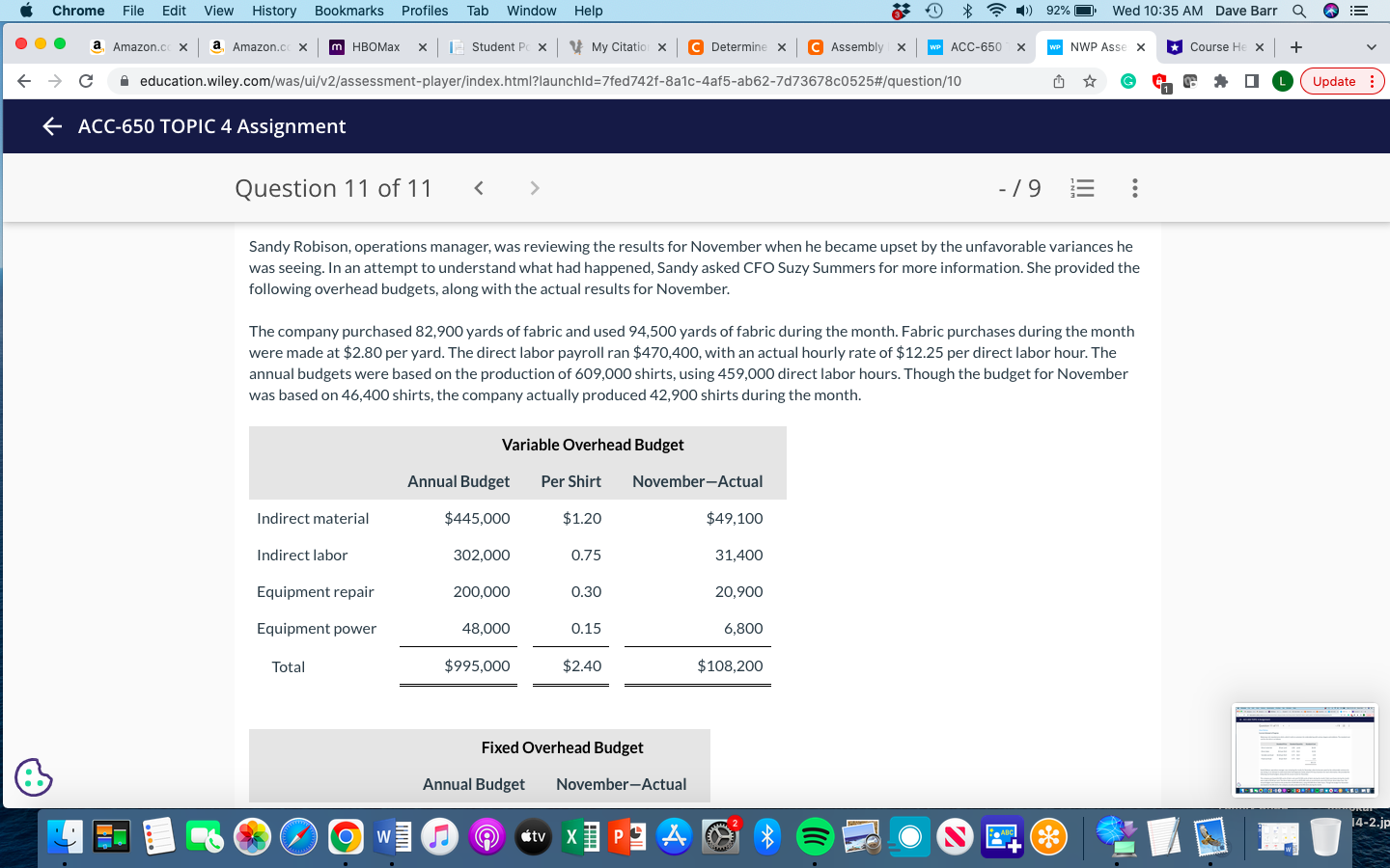 $ 7 ) 92% Wed 10:35 AM Dave Barr QE ... a