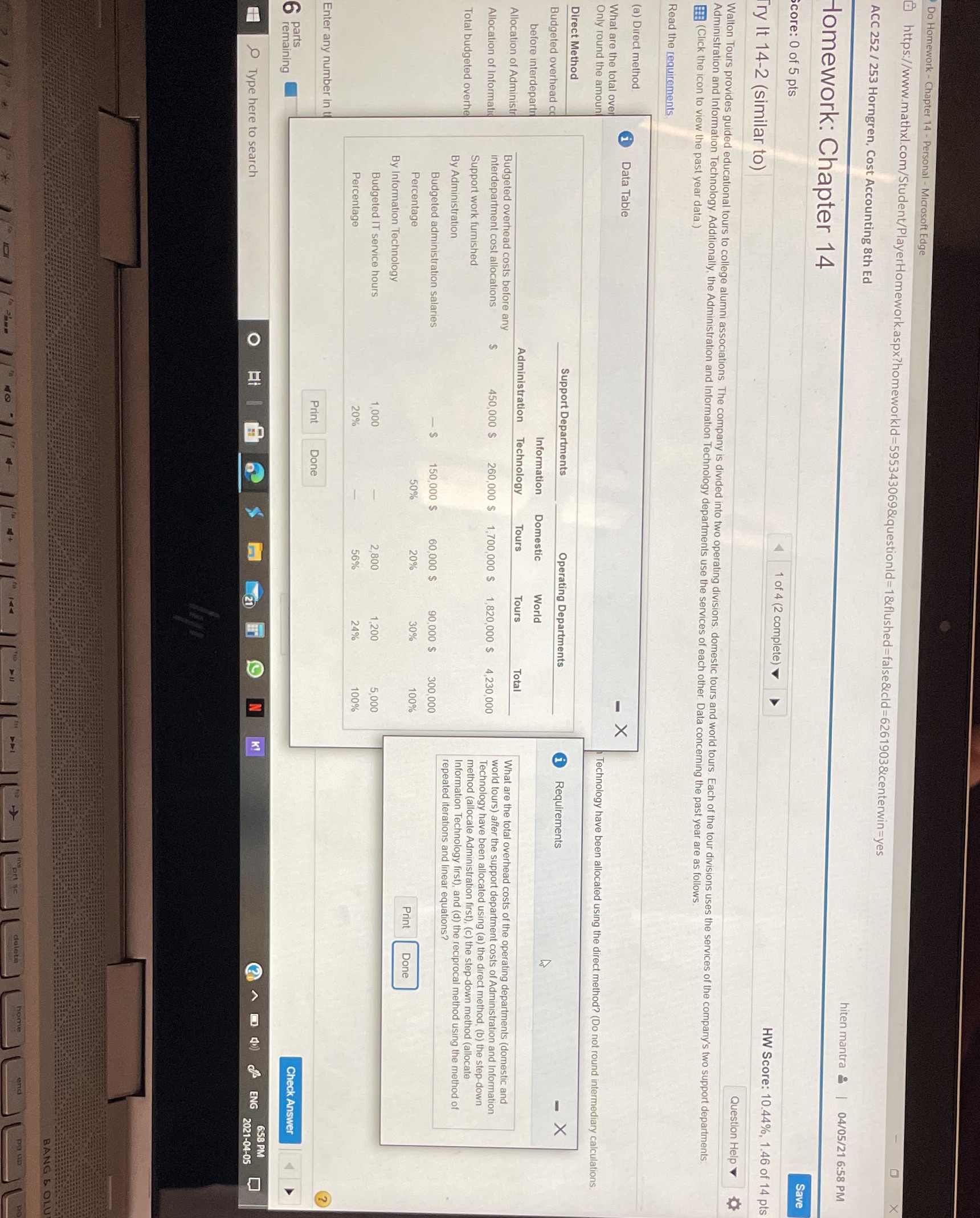  Do Homework - Chapter 14 - Personal - Microsoft Edge https://www.mathxl.com/Student/PlayerHomework.aspx?homeworkld=595343069&questionld=1&flushed=false&cld=6261903&centerwin=yes