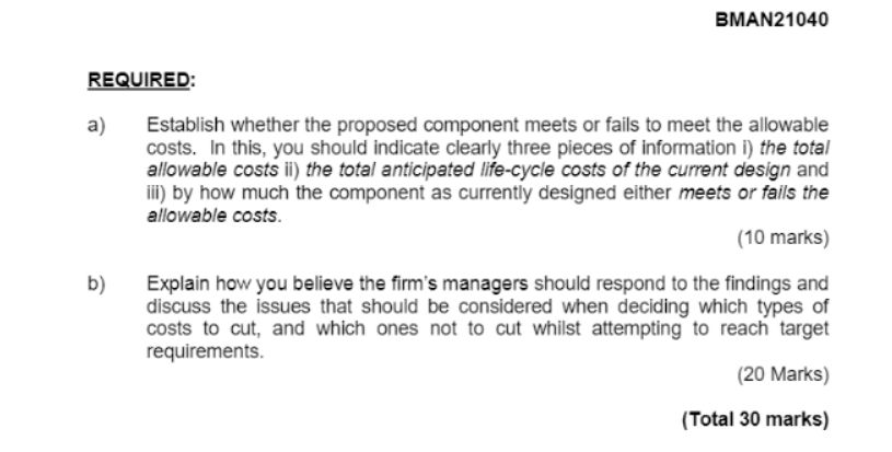 for use in a variety of applications. The business is assessing the