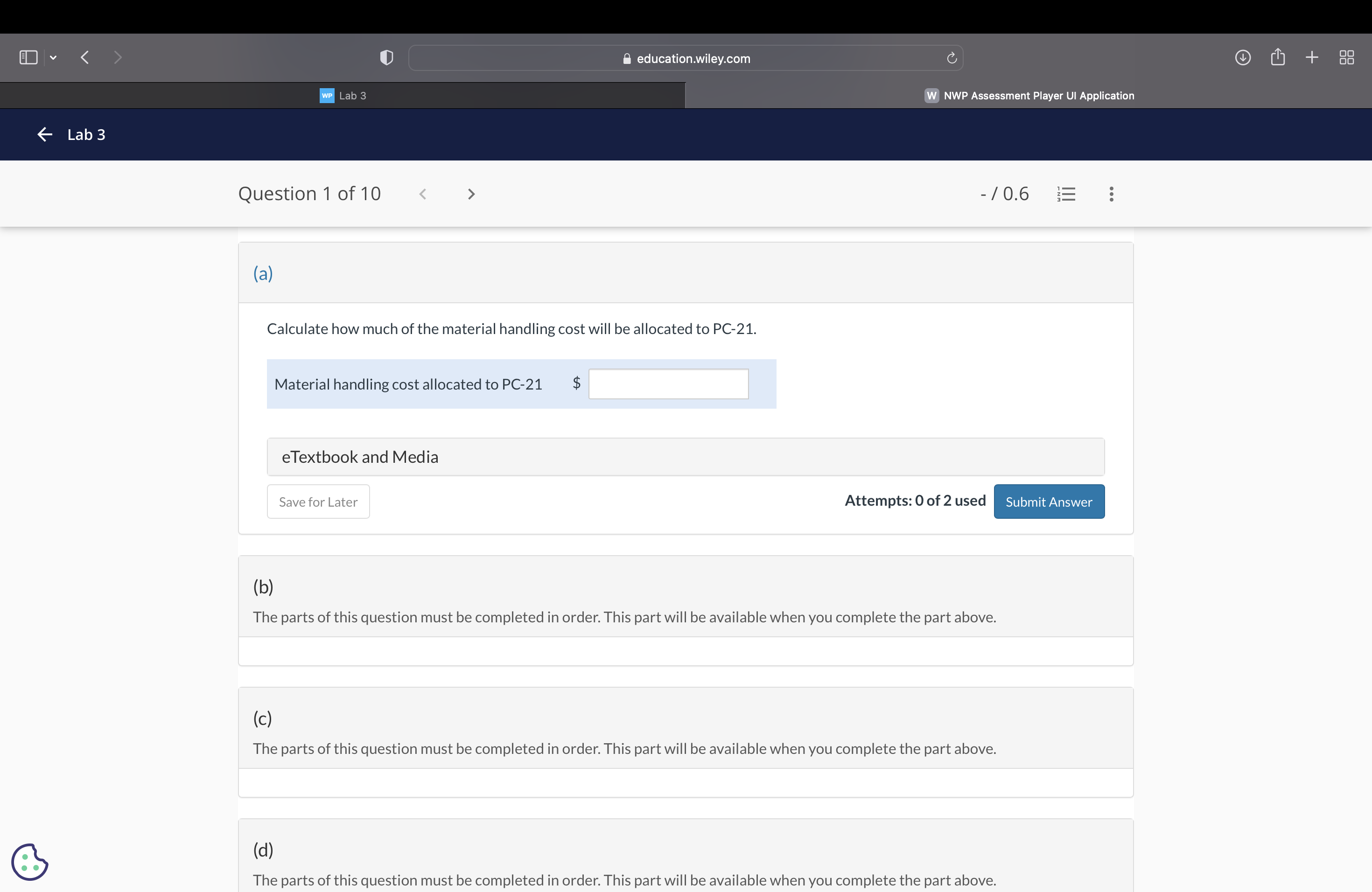 'E 5 Carla Vista Company uses four activity pools to apply overhead