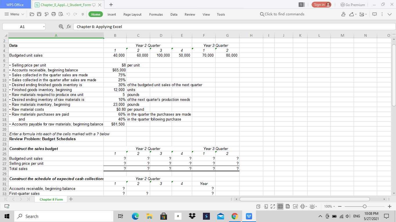For example, in cell B26 enter the formula "= B5".Check your worksheet