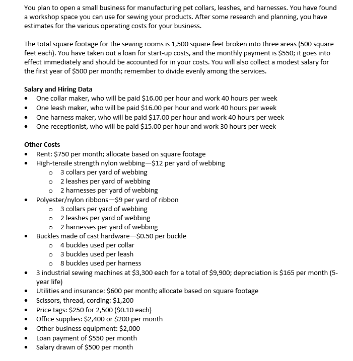 Cost Classification INSTRUCTION 6 Putting an X in the appropriate spot, classify