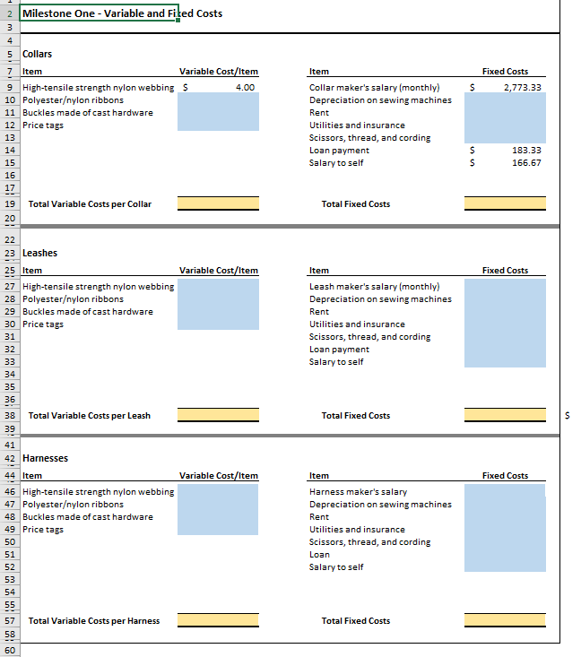 the costs as: Direct Material, Direct Labor, Overhead, or Period Costs. 7