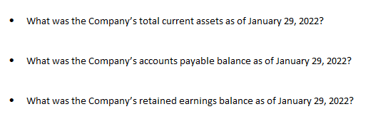  \fJanuary 29. {in millions. except per shaie data]: 2022 Net sales