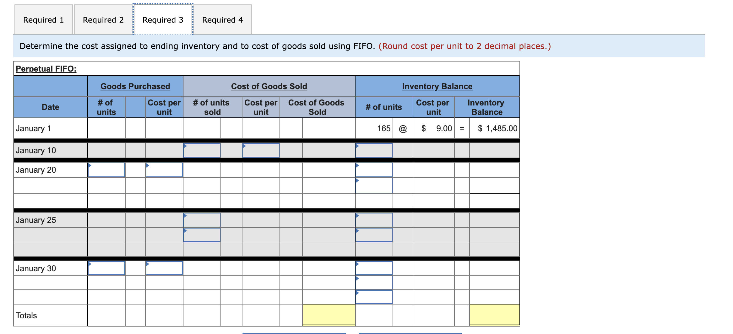purchases and sales data for its only product. Date Activities Units Acquired