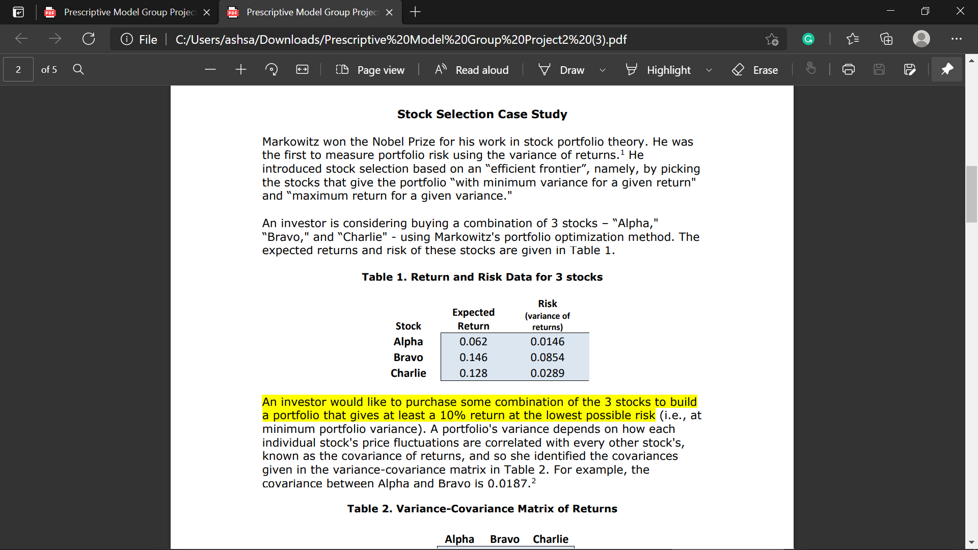 I just need the data to be run and explained to me