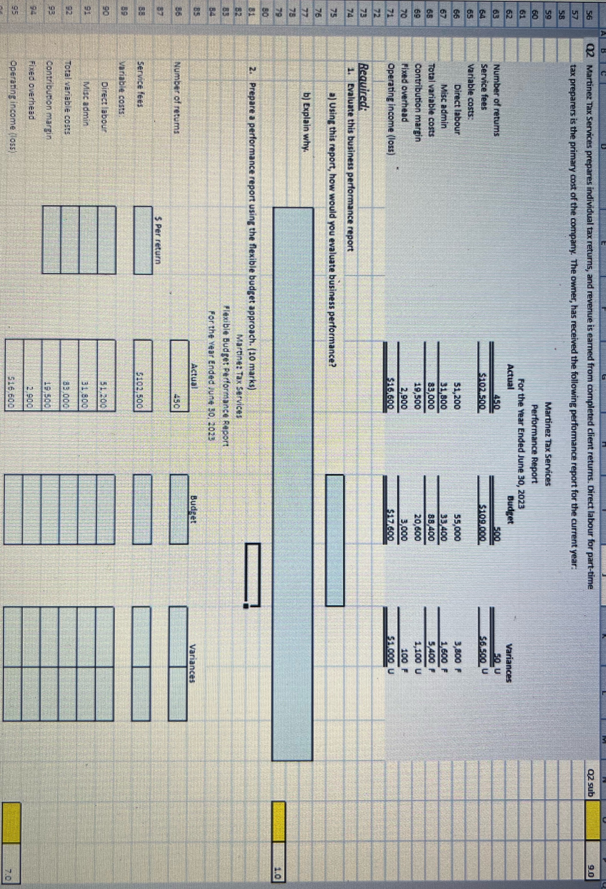  Q2 Martinez Tax Services prepares ted client returns. Direct labour for