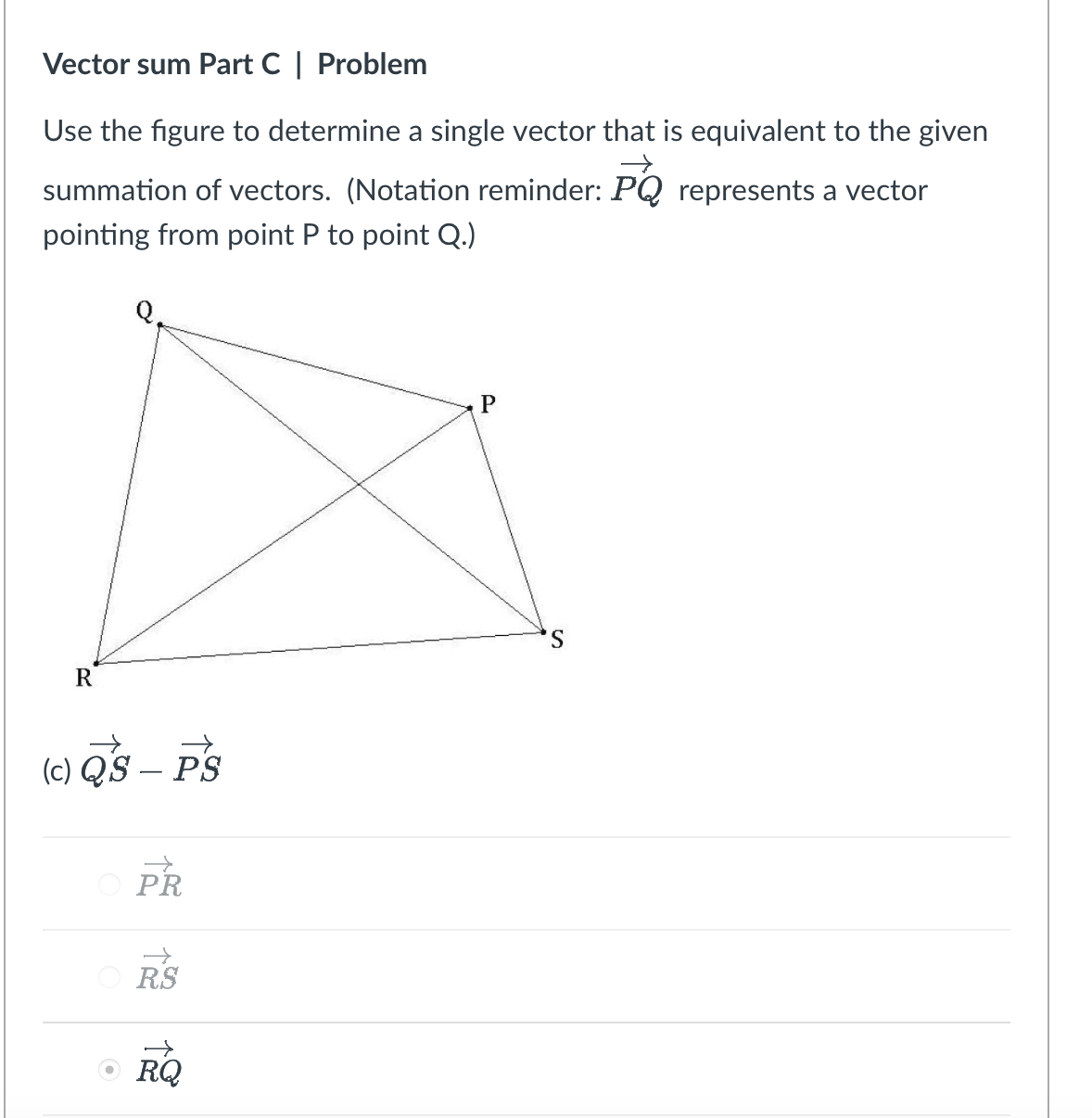 Vector sum Part C | Problem Use the figure to determine
