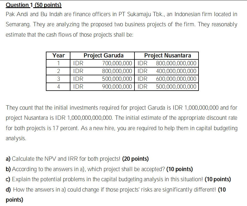 Please help to answer the questions below : Question 1_(50 points) Pak