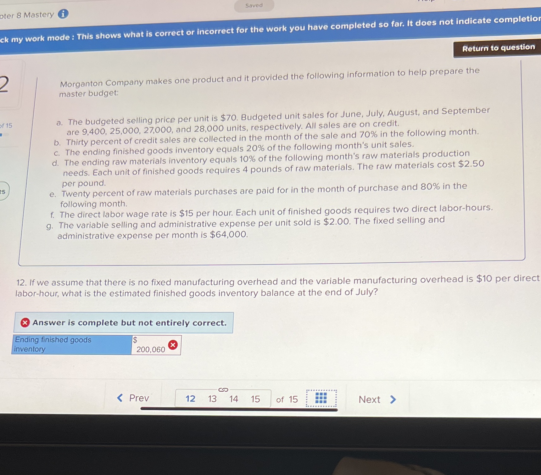  pter 8 Mastery i Saved ck my work mode : This