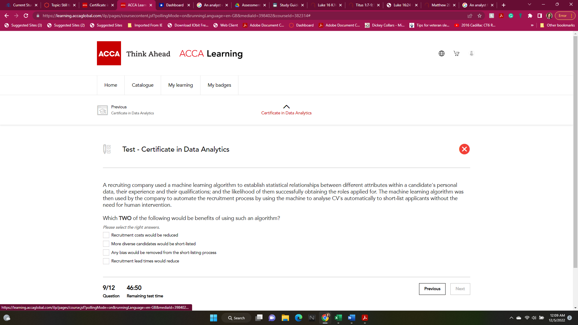 ACCA ACCA Learn X Dashboard X M Inbox (4,39( X 4 Assessment