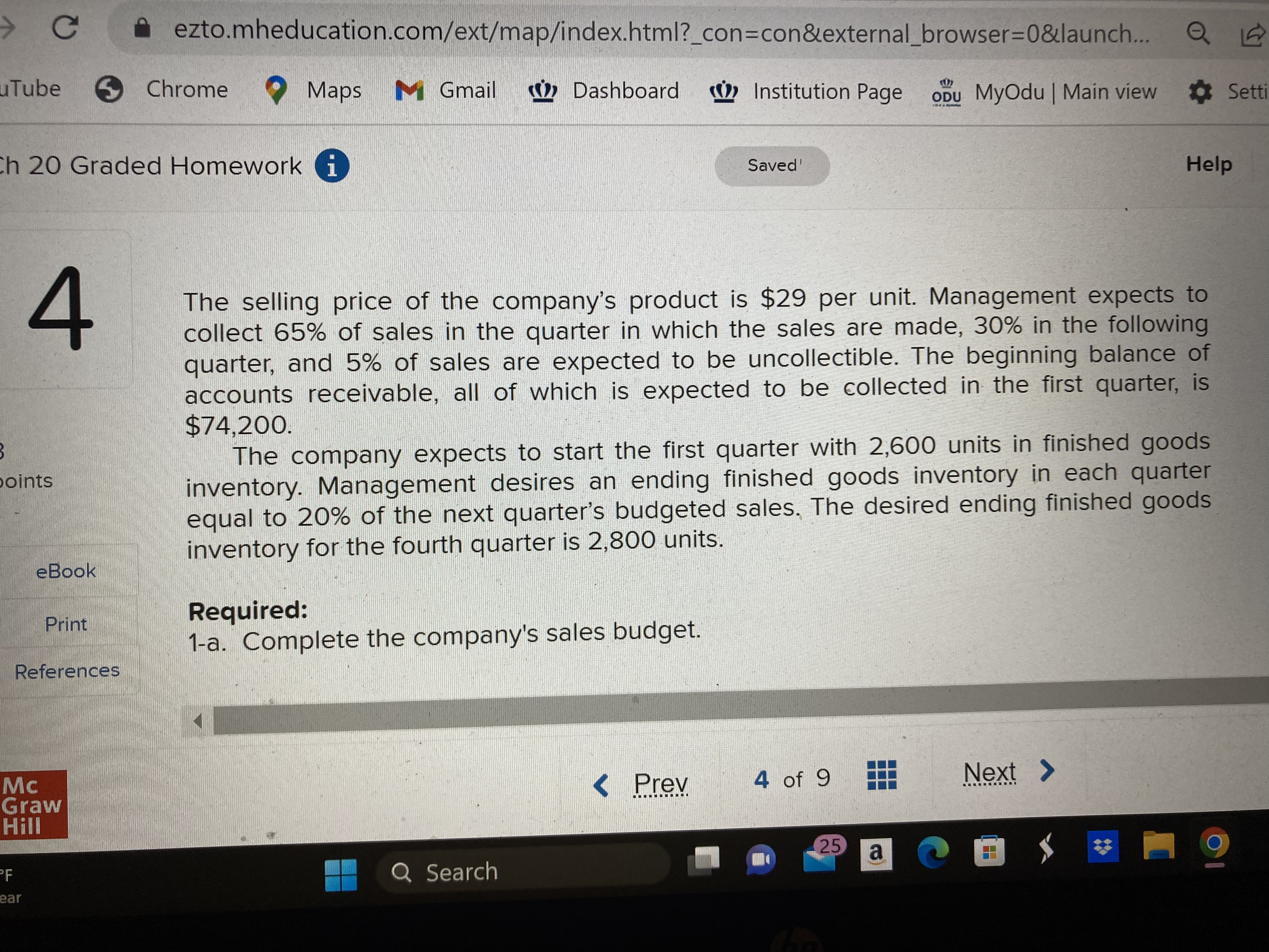 X 9 Question 4 - Ch 2( X + C ezto.mheducation.com/ext/map/index.html?_con=con&external_browser=0&launch... R