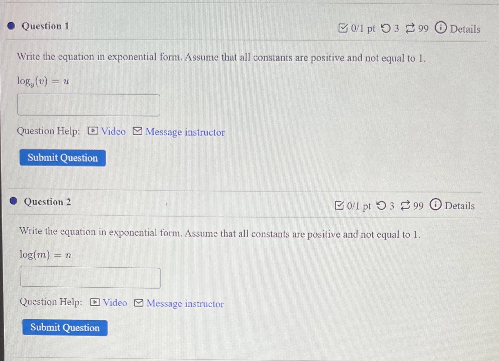 Question 1 0/1 pt ) 3 99 0 Details Write the