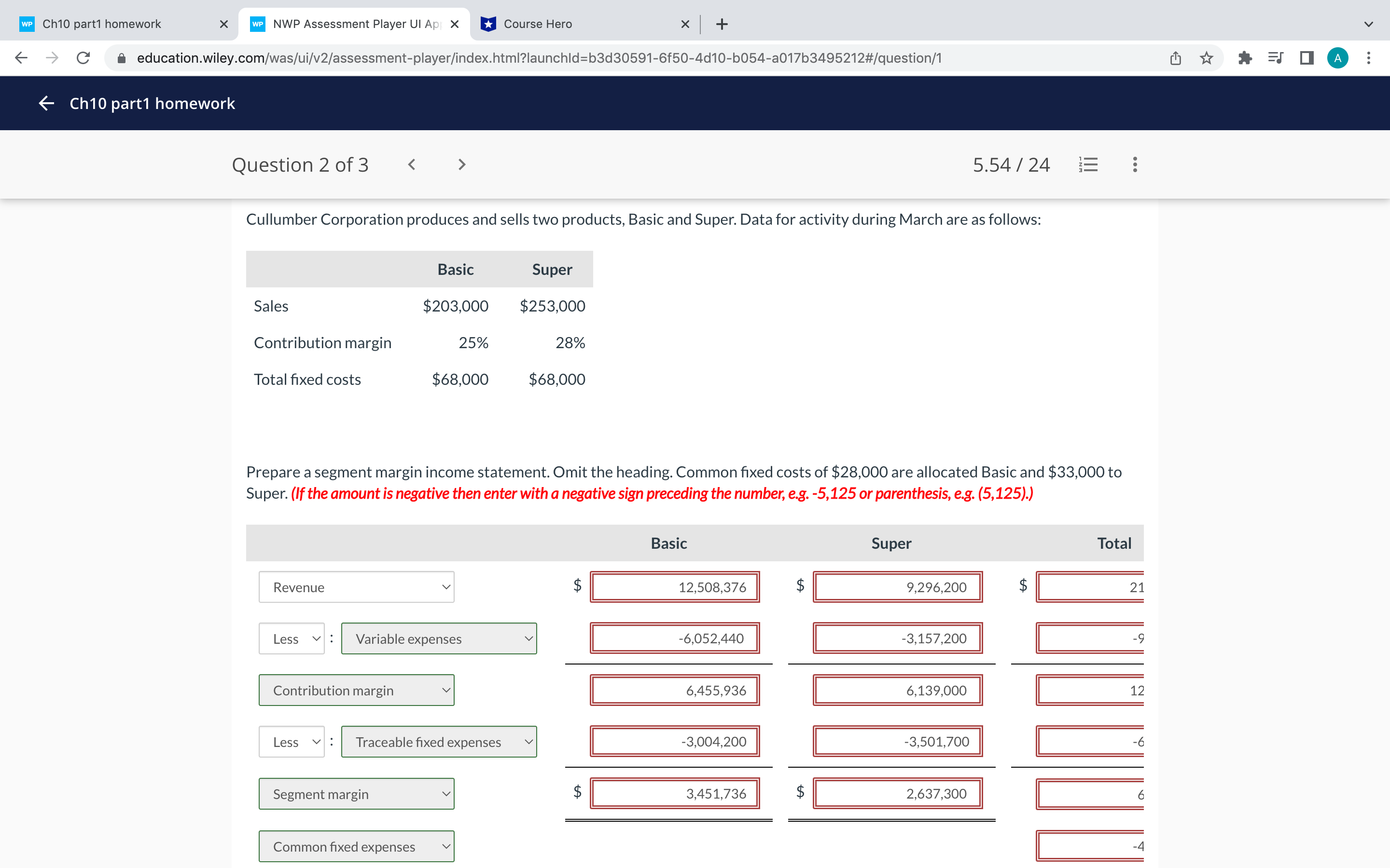  WP Ch10 part1 homework X WP NWP Assessment Player UI Ap