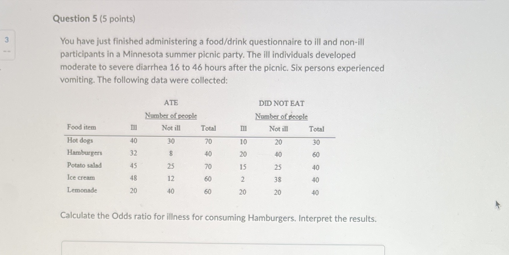 Question 5 (5 points) 3 You have just finished administering a