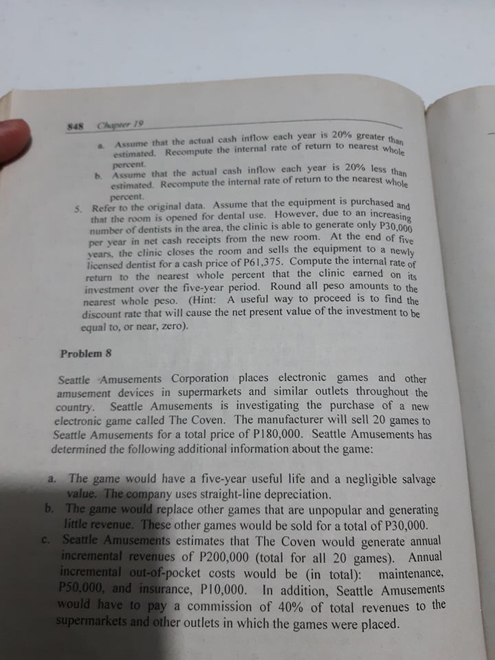 Answer Problem 8 Requirements 1 to 3. 848 Chapter 19 a. Assume