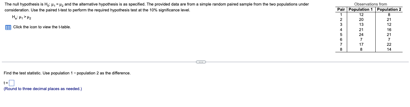 The null hypothesis is Ho: , = 2 and the alternative